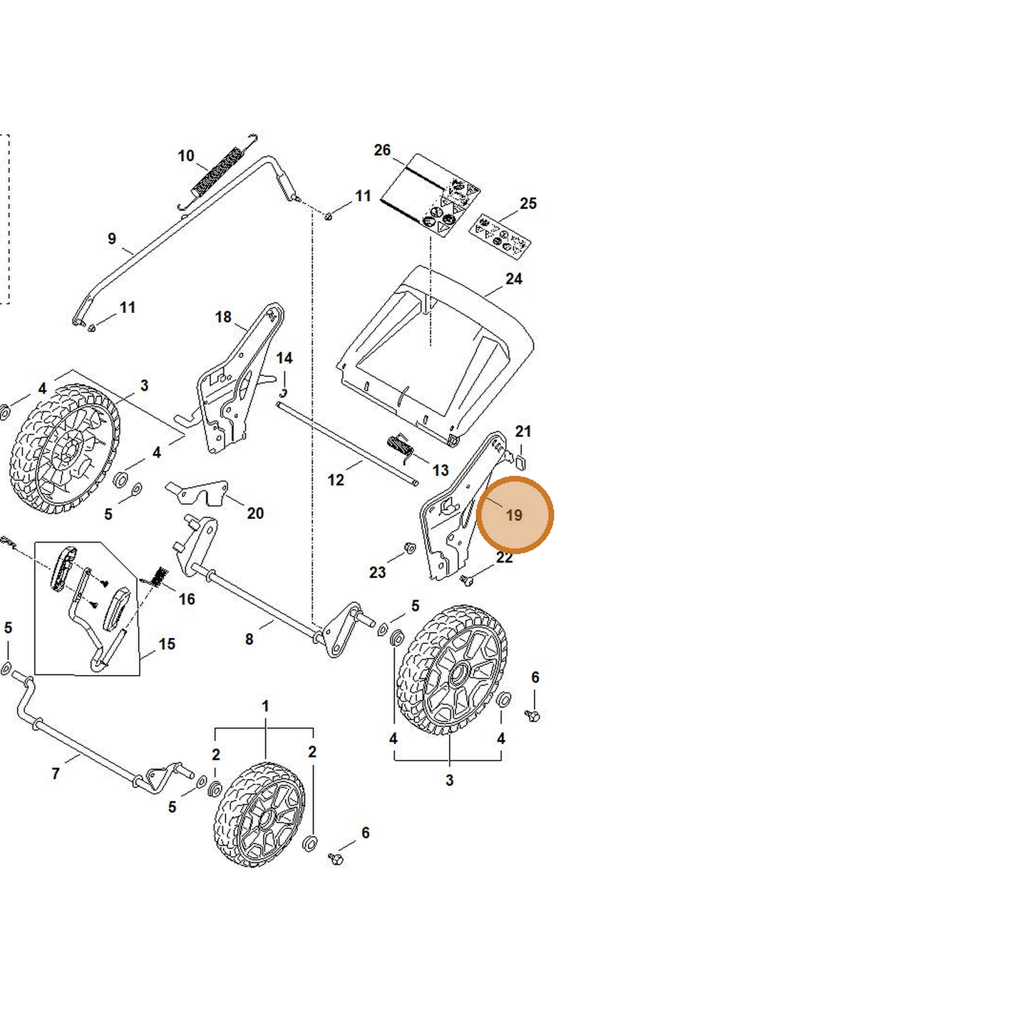 STIHL part 6372-703-6205 — IPL diagram snippet (6x zoom, amber highlight)