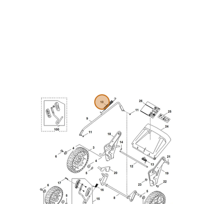 STIHL part 6372-704-3905 — IPL diagram snippet (6x zoom, amber highlight)