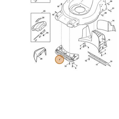 STIHL part 6372-706-0710 — IPL diagram snippet (6x zoom, amber highlight)