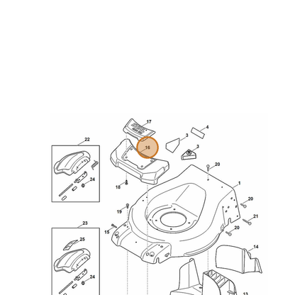 STIHL part 6372-706-0715 — IPL diagram snippet (6x zoom, amber highlight)