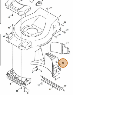 STIHL part 6372-706-0725 — IPL diagram snippet (6x zoom, amber highlight)