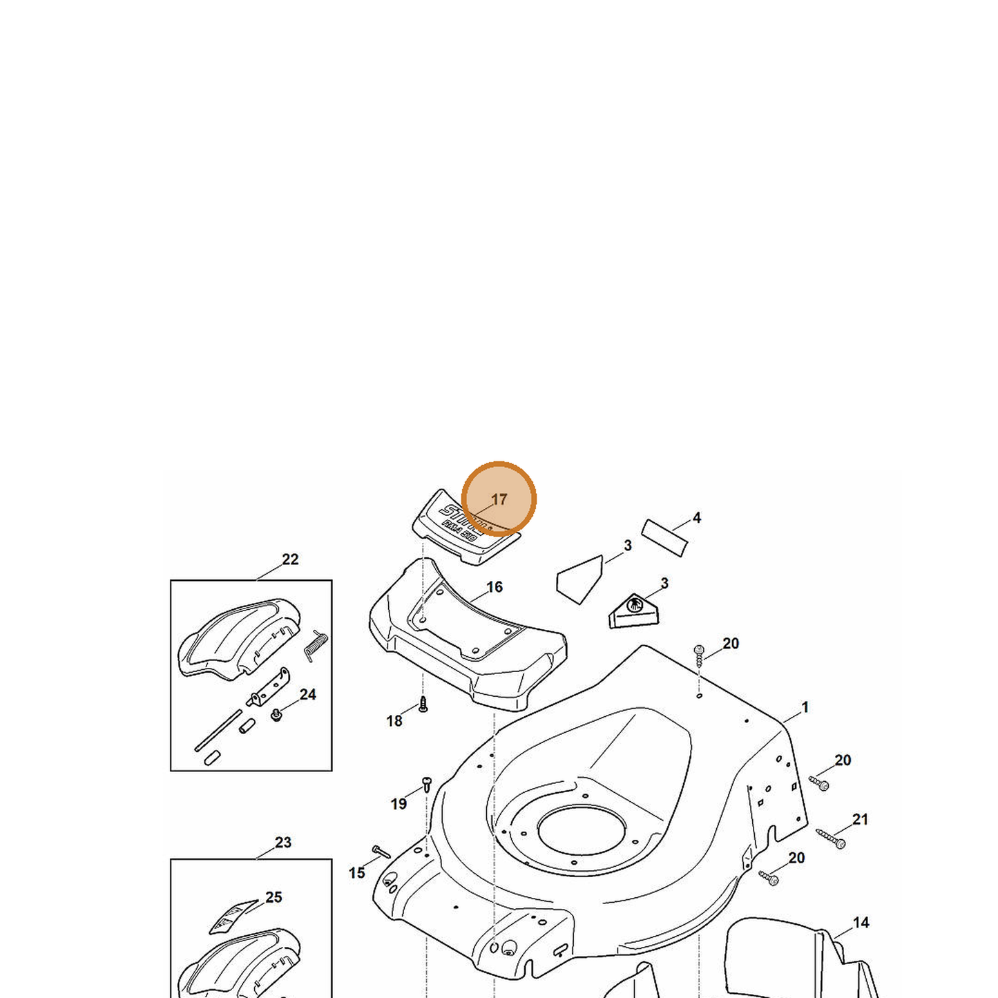STIHL part 6372-706-0730 — IPL diagram snippet (6x zoom, amber highlight)