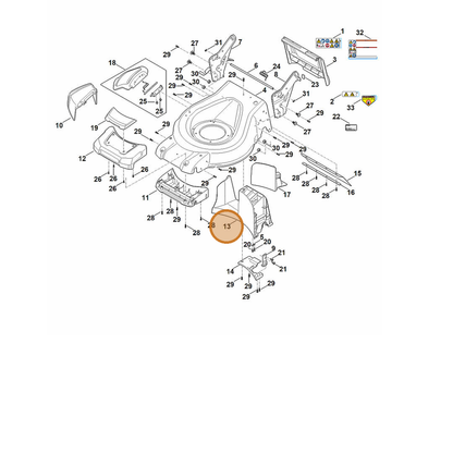 STIHL part 6372-706-0745 — IPL diagram snippet (6x zoom, amber highlight)
