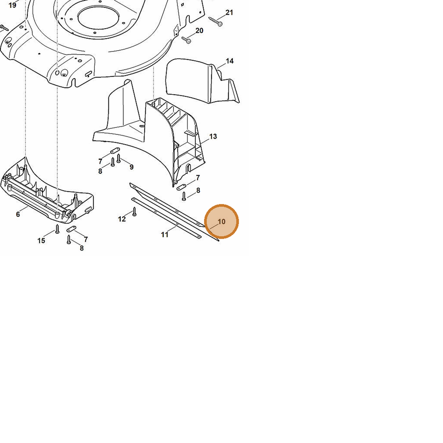 STIHL part 6372-706-6500 — IPL diagram snippet (6x zoom, amber highlight)