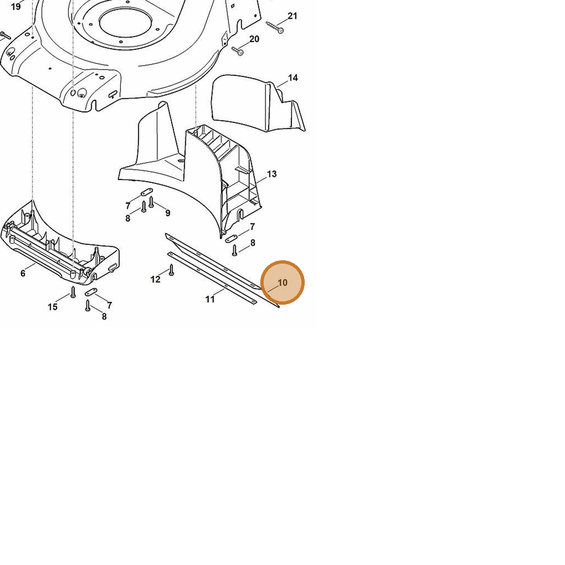 STIHL part 6372-706-6500 — IPL diagram snippet (6x zoom, amber highlight)