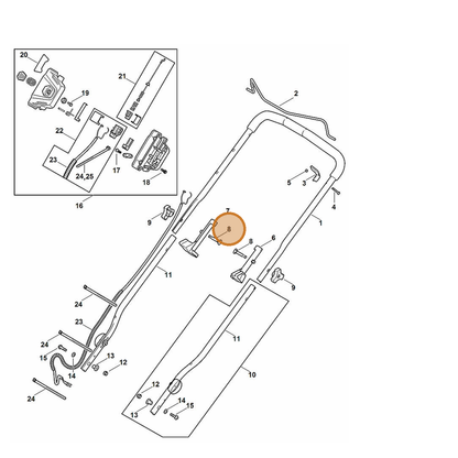 STIHL part 6372-708-5105 — IPL diagram snippet (6x zoom, amber highlight)