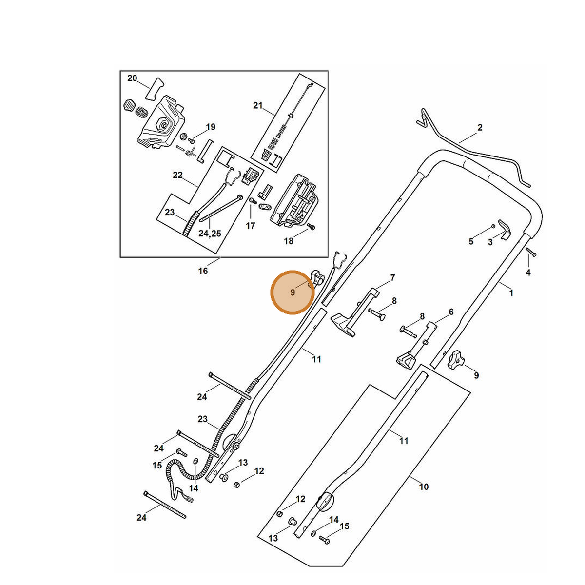 STIHL part 6372-760-1805 — IPL diagram snippet (6x zoom, amber highlight)