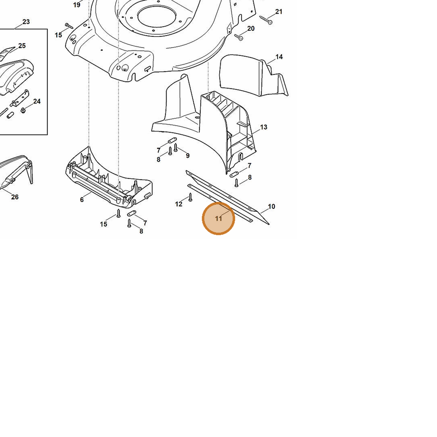 STIHL part 6372-763-5405 — IPL diagram snippet (6x zoom, amber highlight)
