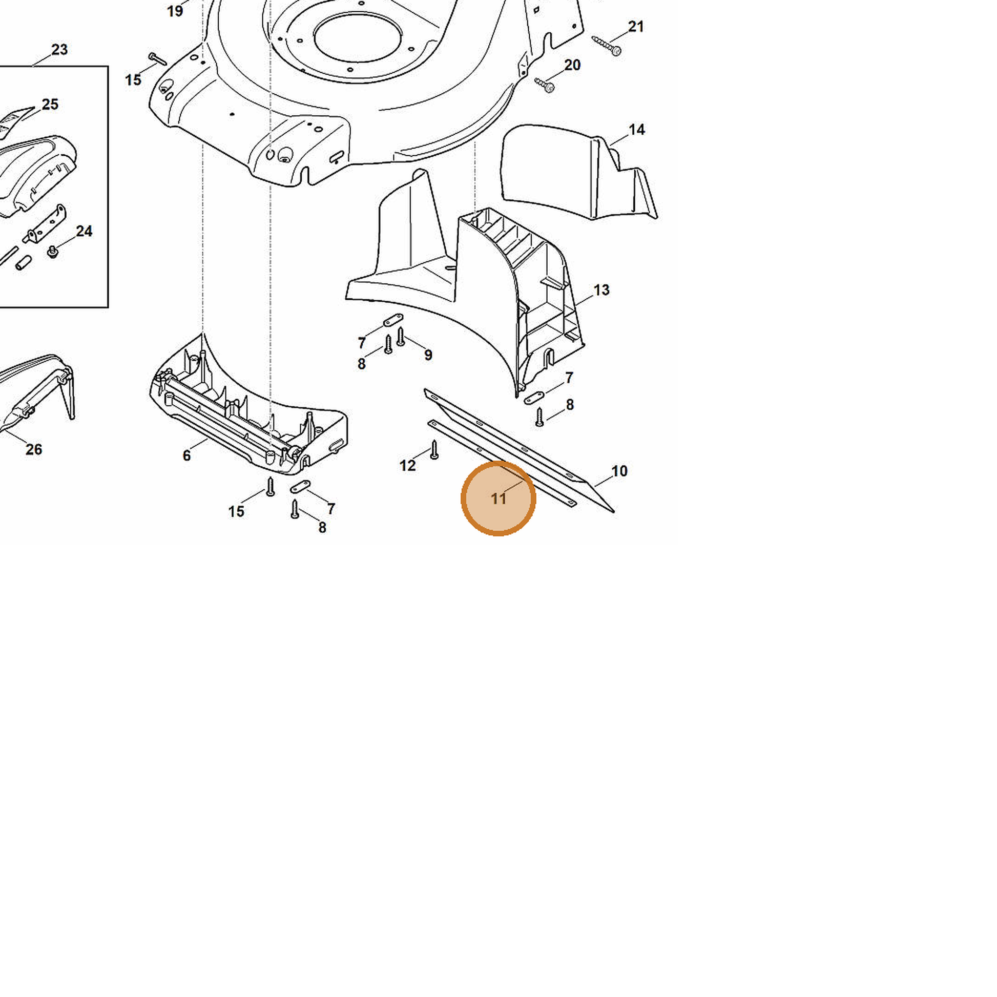 STIHL part 6372-763-5405 — IPL diagram snippet (6x zoom, amber highlight)