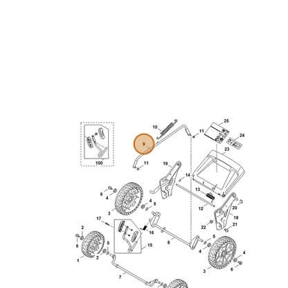 STIHL part 6372-780-0400 — IPL diagram snippet (6x zoom, amber highlight)