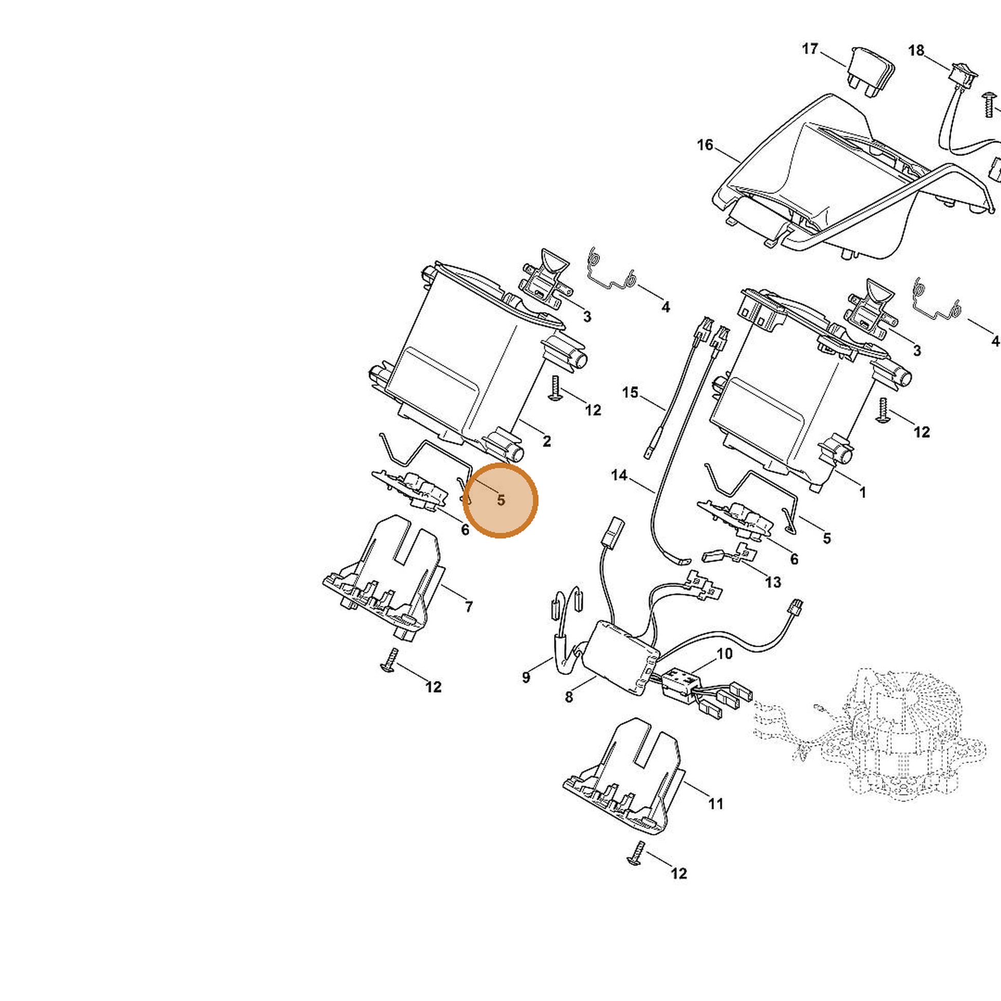 STIHL part 6372-791-3100 — IPL diagram snippet (6x zoom, amber highlight)