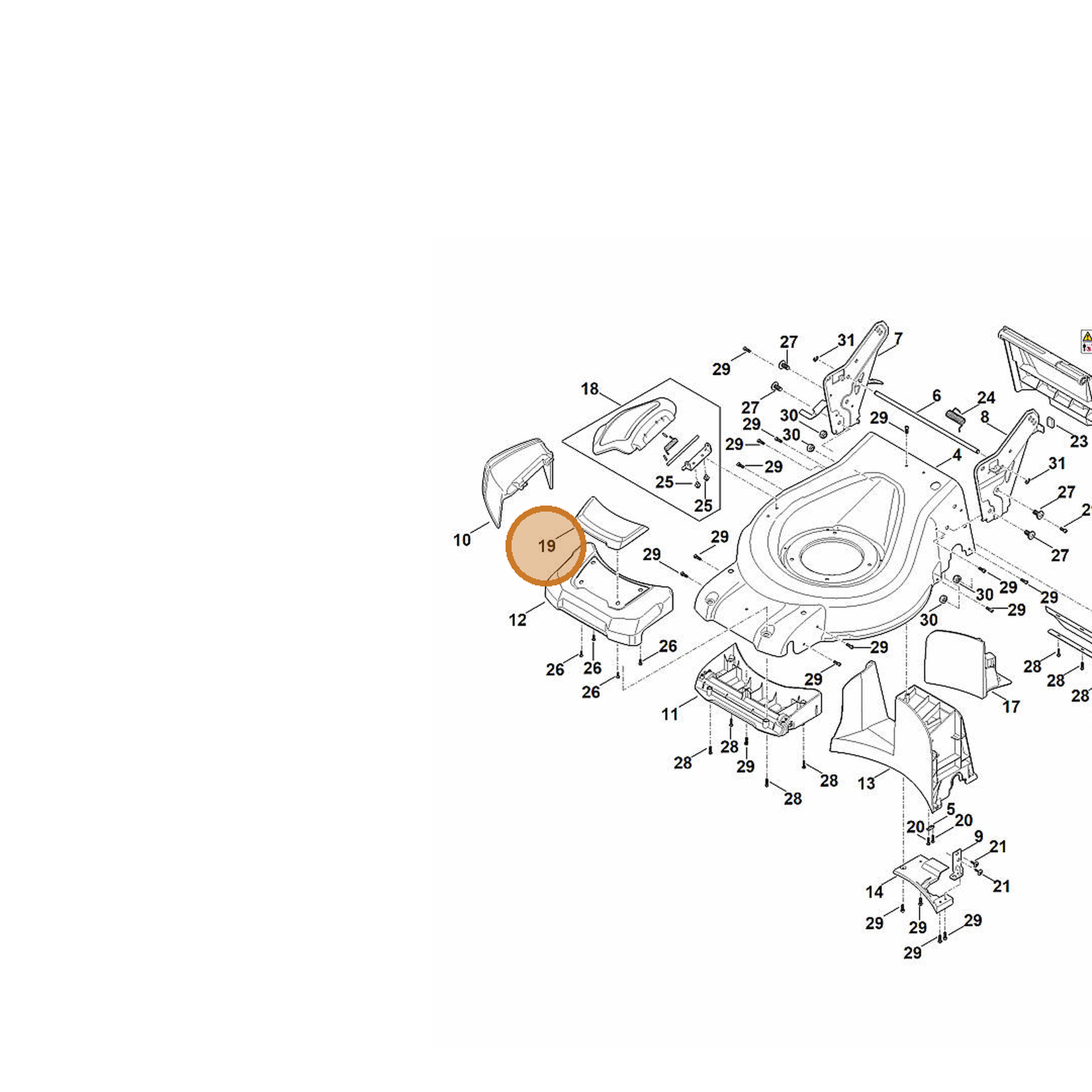 STIHL part 6372-820-4000 — IPL diagram snippet (6x zoom, amber highlight)