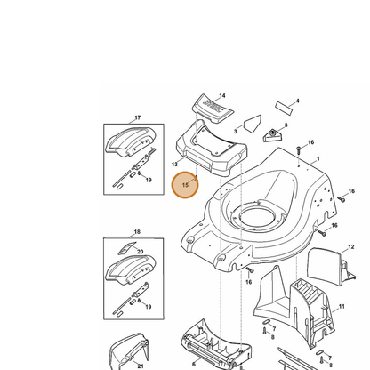 STIHL part 6372-951-3530 — IPL diagram snippet (6x zoom, amber highlight)