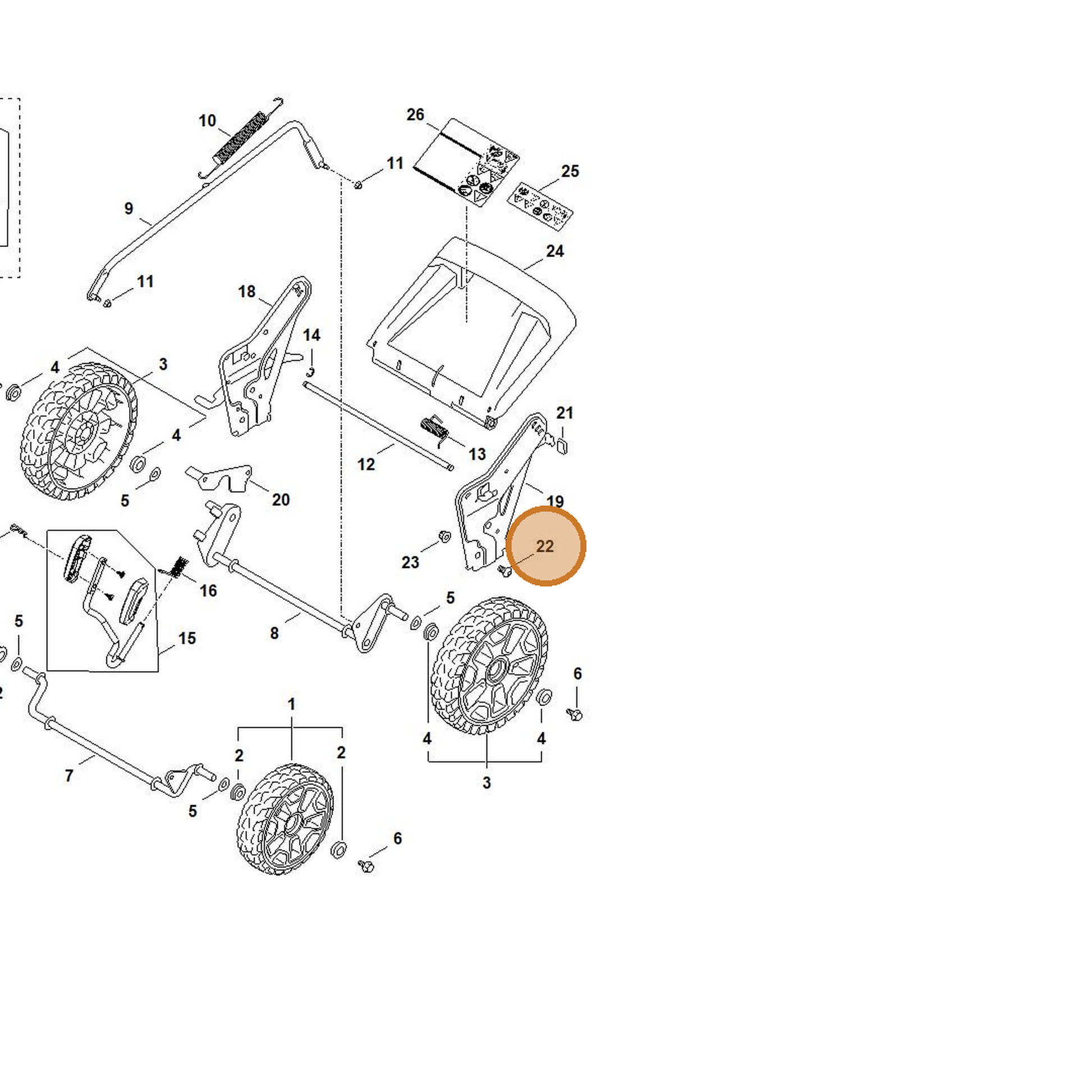 STIHL part 6372-951-3540 — IPL diagram snippet (6x zoom, amber highlight)