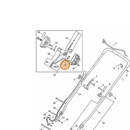 STIHL part 6372-951-3555 — IPL diagram snippet (6x zoom, amber highlight)