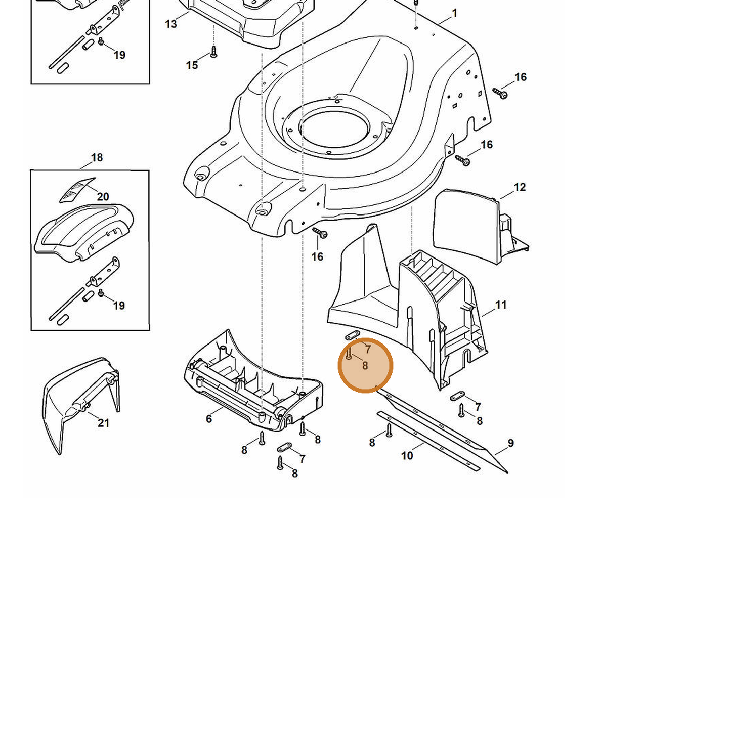 STIHL part 6372-951-3560 — IPL diagram snippet (6x zoom, amber highlight)