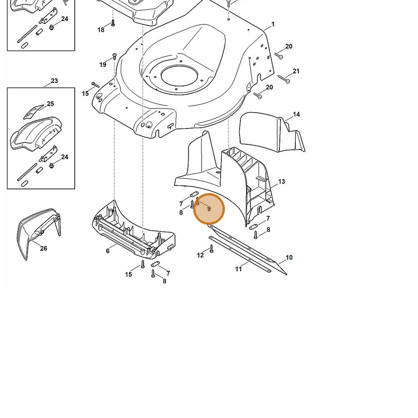 STIHL part 6372-951-3565 — IPL diagram snippet (6x zoom, amber highlight)