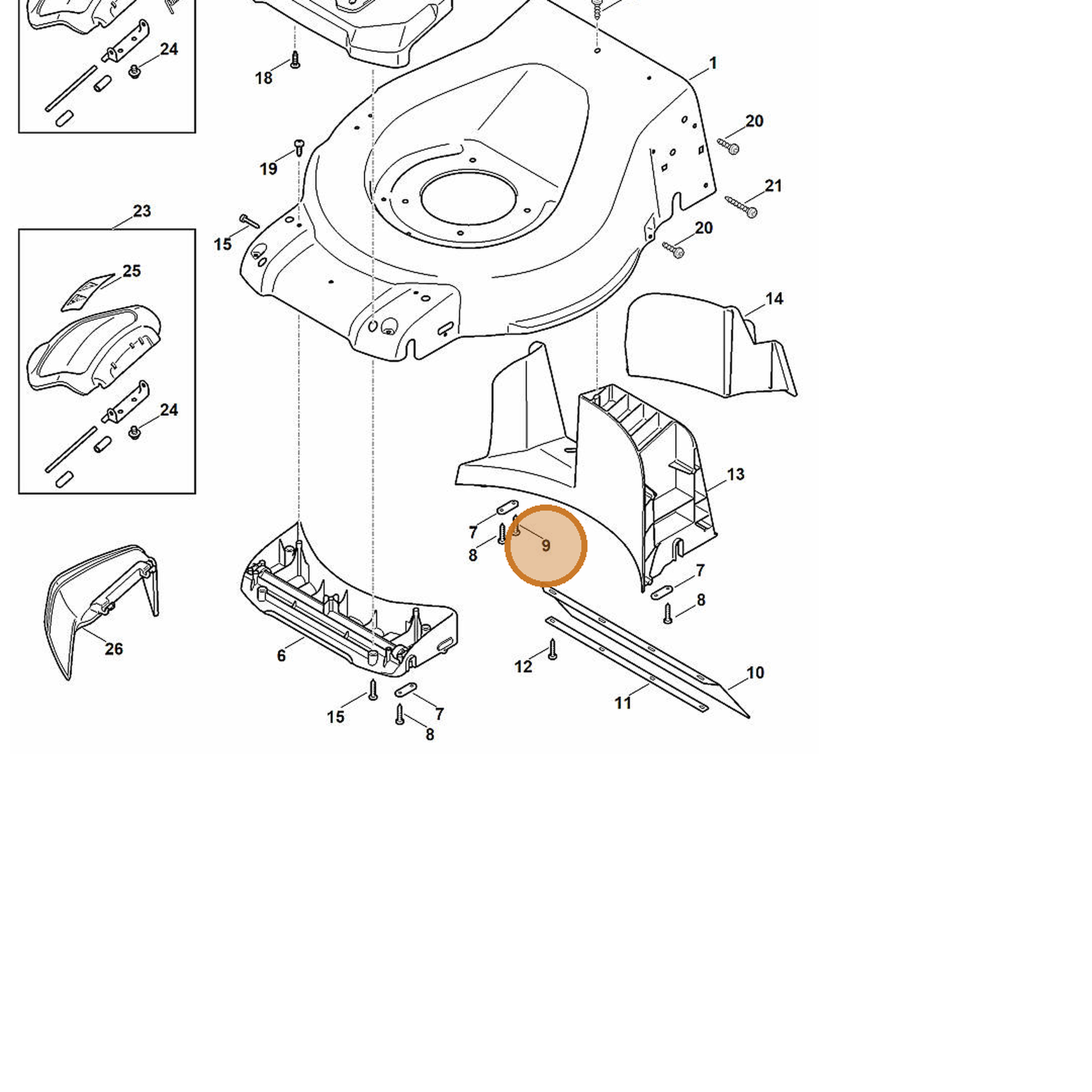 STIHL part 6372-951-3565 — IPL diagram snippet (6x zoom, amber highlight)
