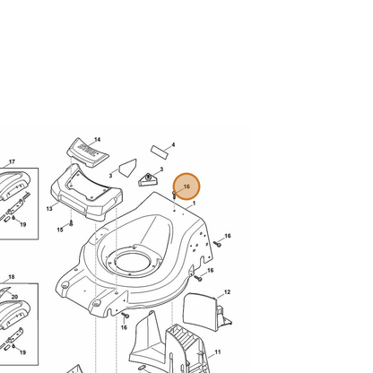 STIHL part 6372-951-3570 — IPL diagram snippet (6x zoom, amber highlight)