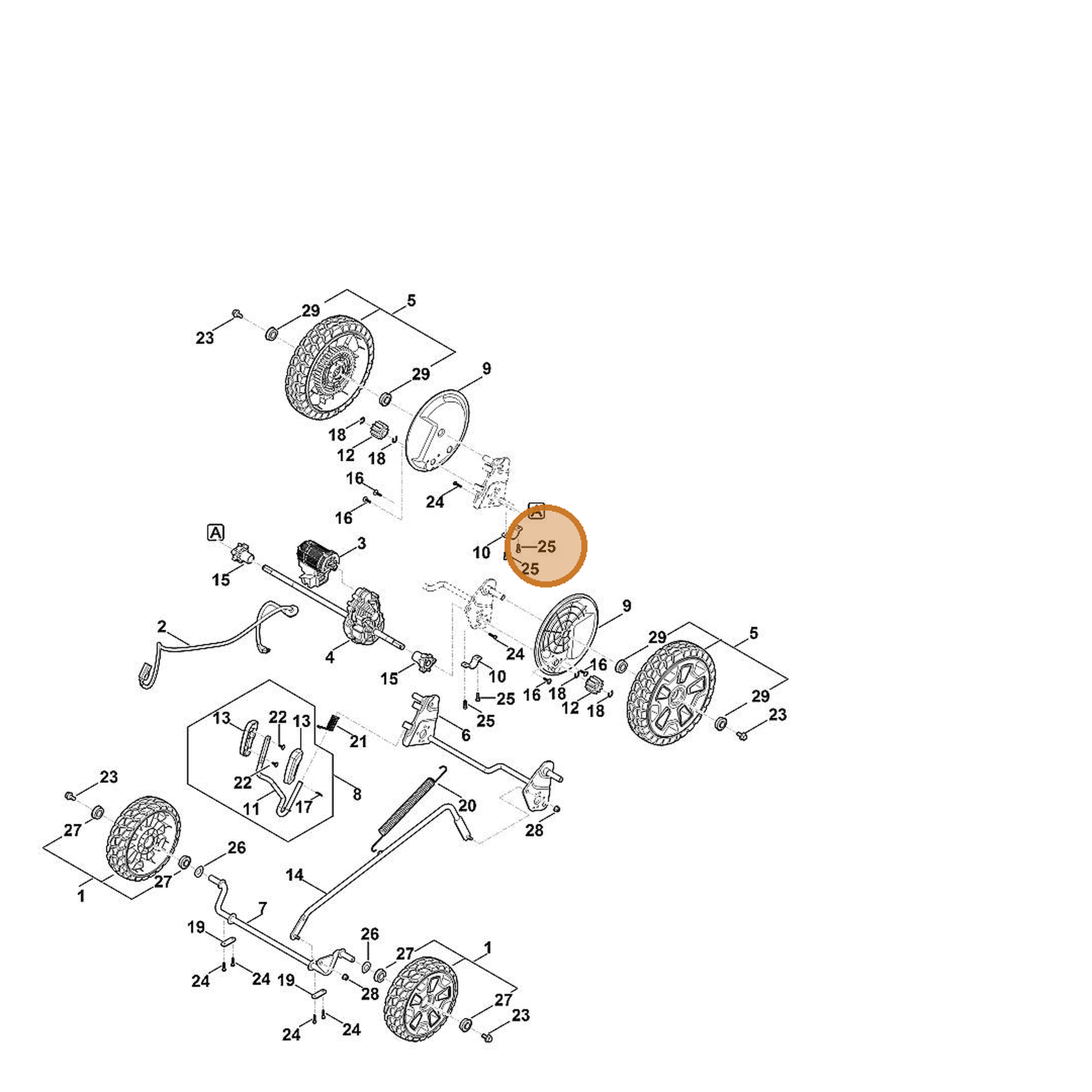 STIHL part 6372-951-3575 — IPL diagram snippet (6x zoom, amber highlight)