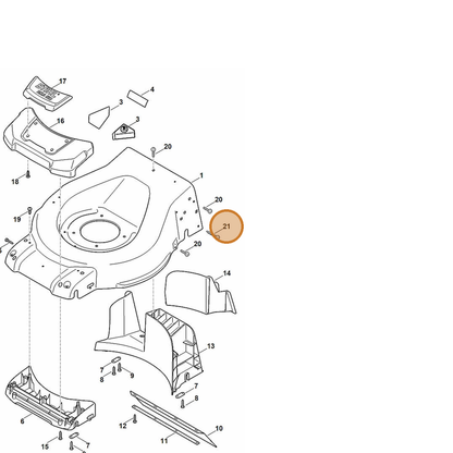 STIHL part 6372-951-3580 — IPL diagram snippet (6x zoom, amber highlight)