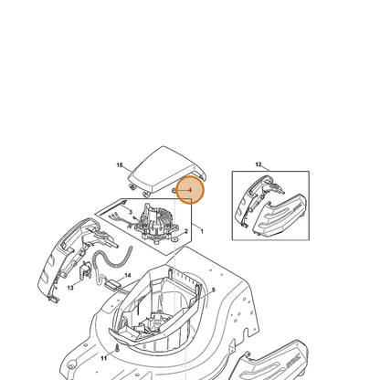 STIHL part 6372-955-0900 — IPL diagram snippet (6x zoom, amber highlight)