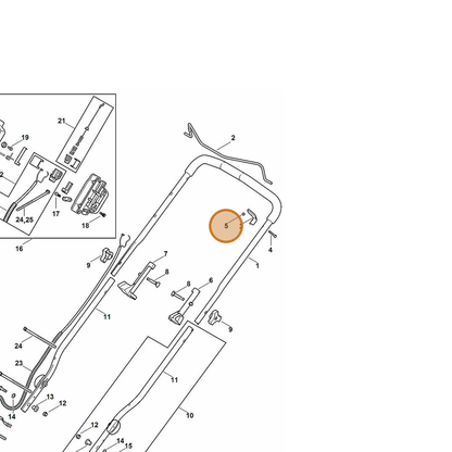 STIHL part 6372-955-0905 — IPL diagram snippet (6x zoom, amber highlight)