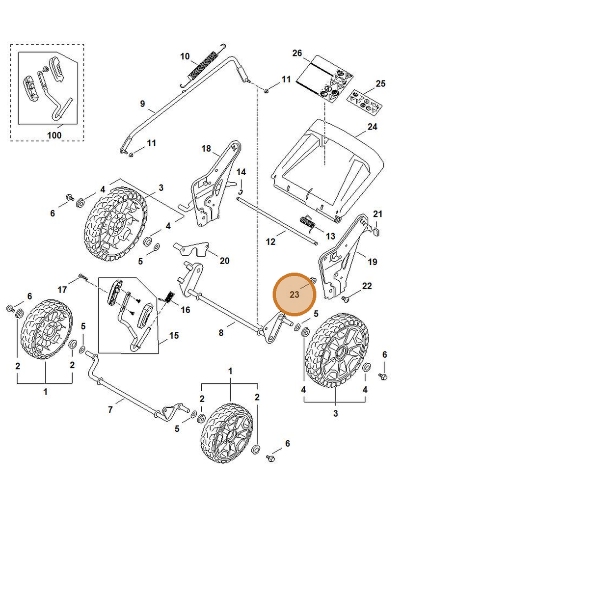 STIHL part 6372-955-0920 — IPL diagram snippet (6x zoom, amber highlight)