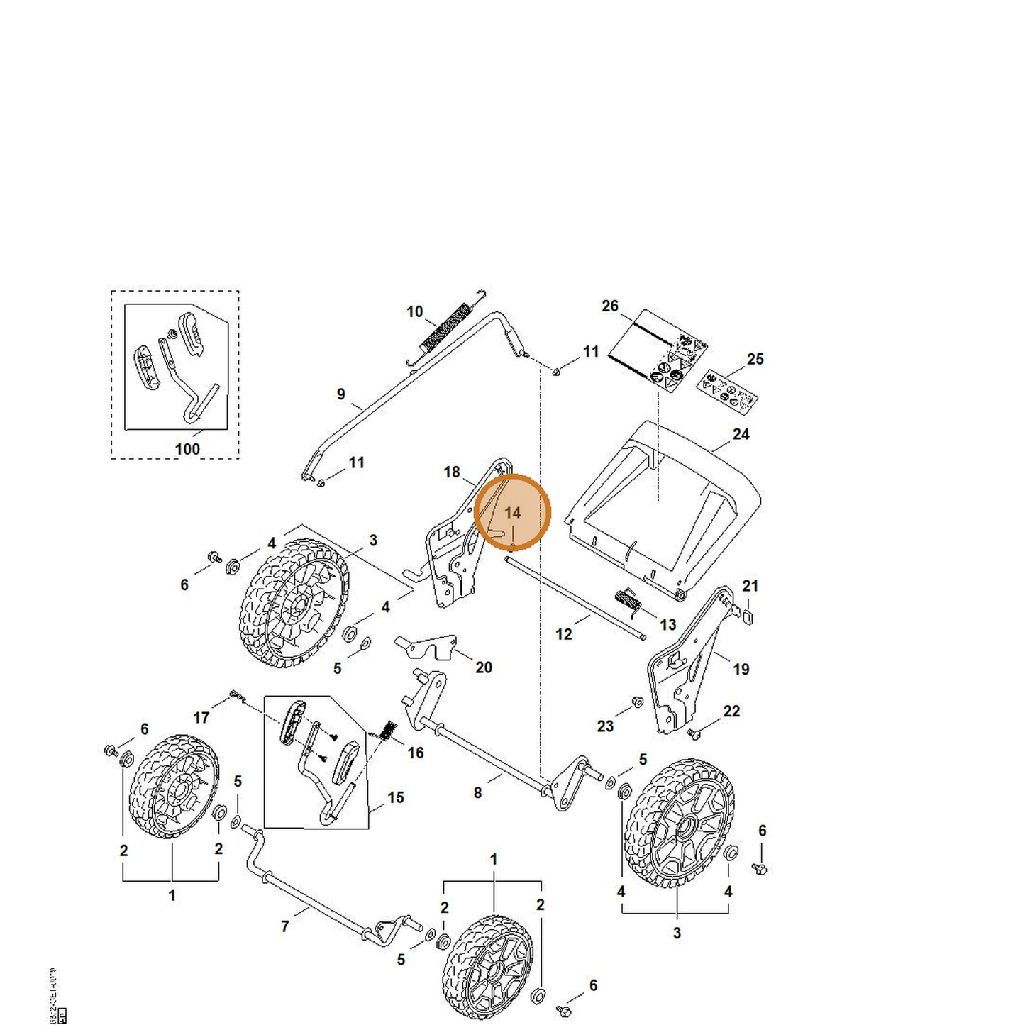 STIHL part 6372-958-7200 — IPL diagram snippet (6x zoom, amber highlight)