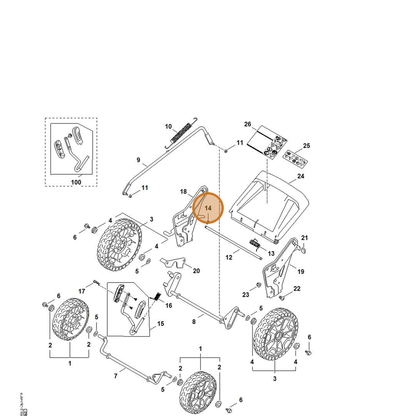 STIHL part 6372-958-7200 — IPL diagram snippet (6x zoom, amber highlight)