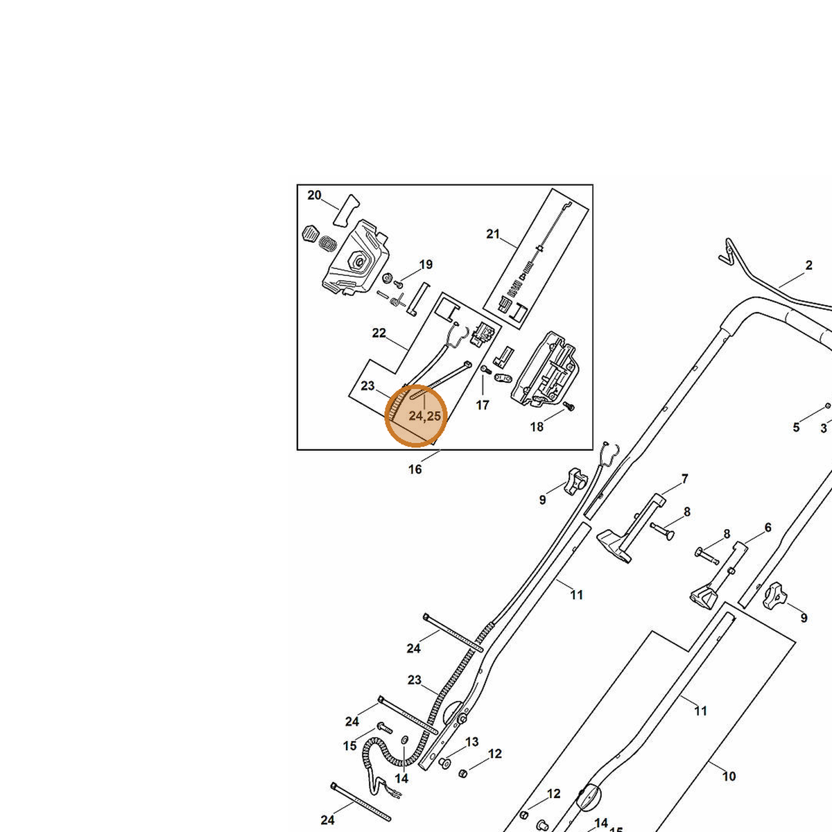 STIHL part 6372-988-9200 — IPL diagram snippet (6x zoom, amber highlight)