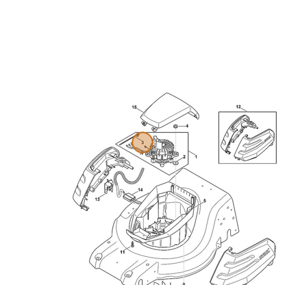 STIHL part 6372-988-9205 — IPL diagram snippet (6x zoom, amber highlight)