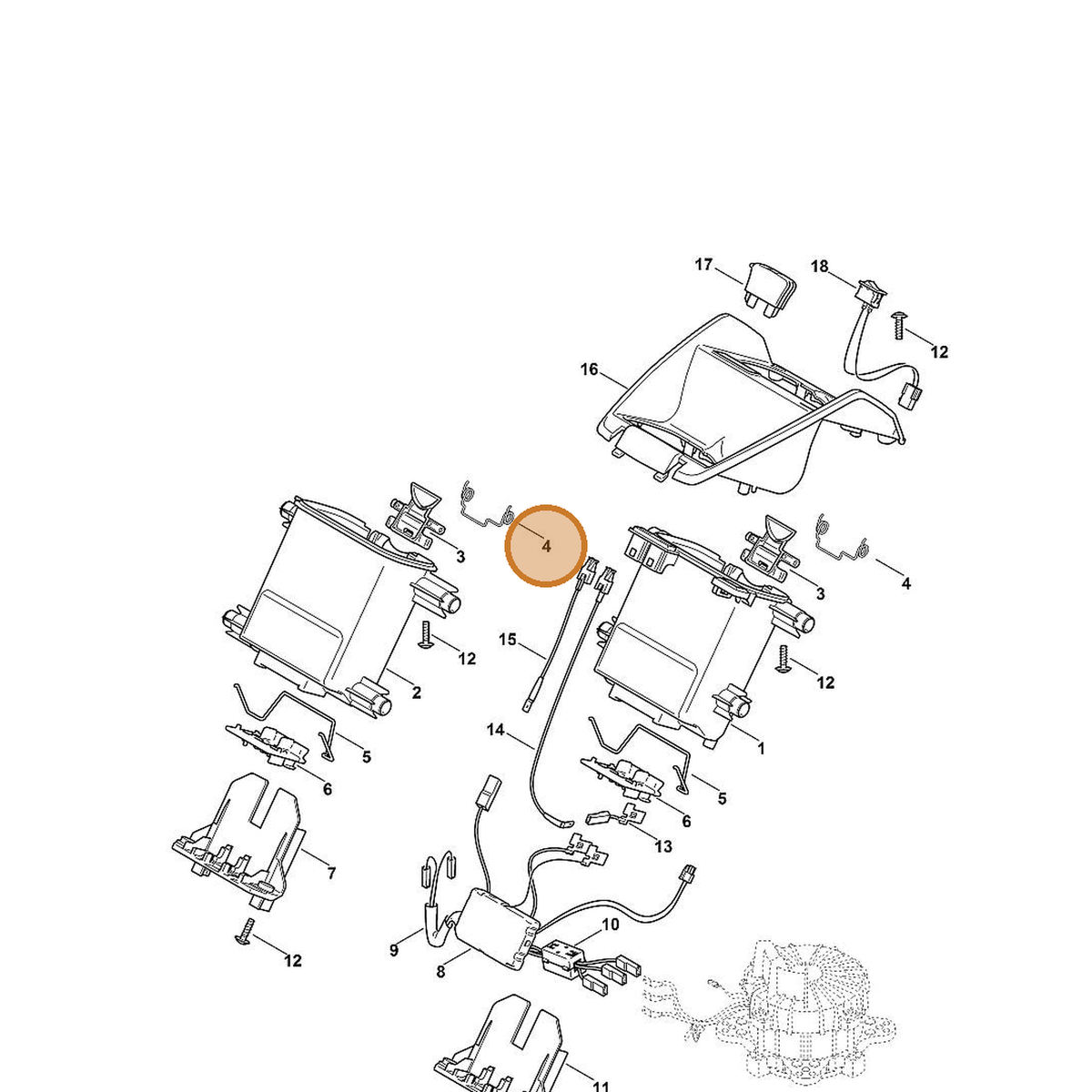 STIHL part 6372-998-0400 — IPL diagram snippet (6x zoom, amber highlight)