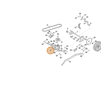 STIHL part 6374-640-0100 — IPL diagram snippet (6x zoom, amber highlight)
