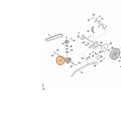 STIHL part 6374-640-0120 — IPL diagram snippet (6x zoom, amber highlight)