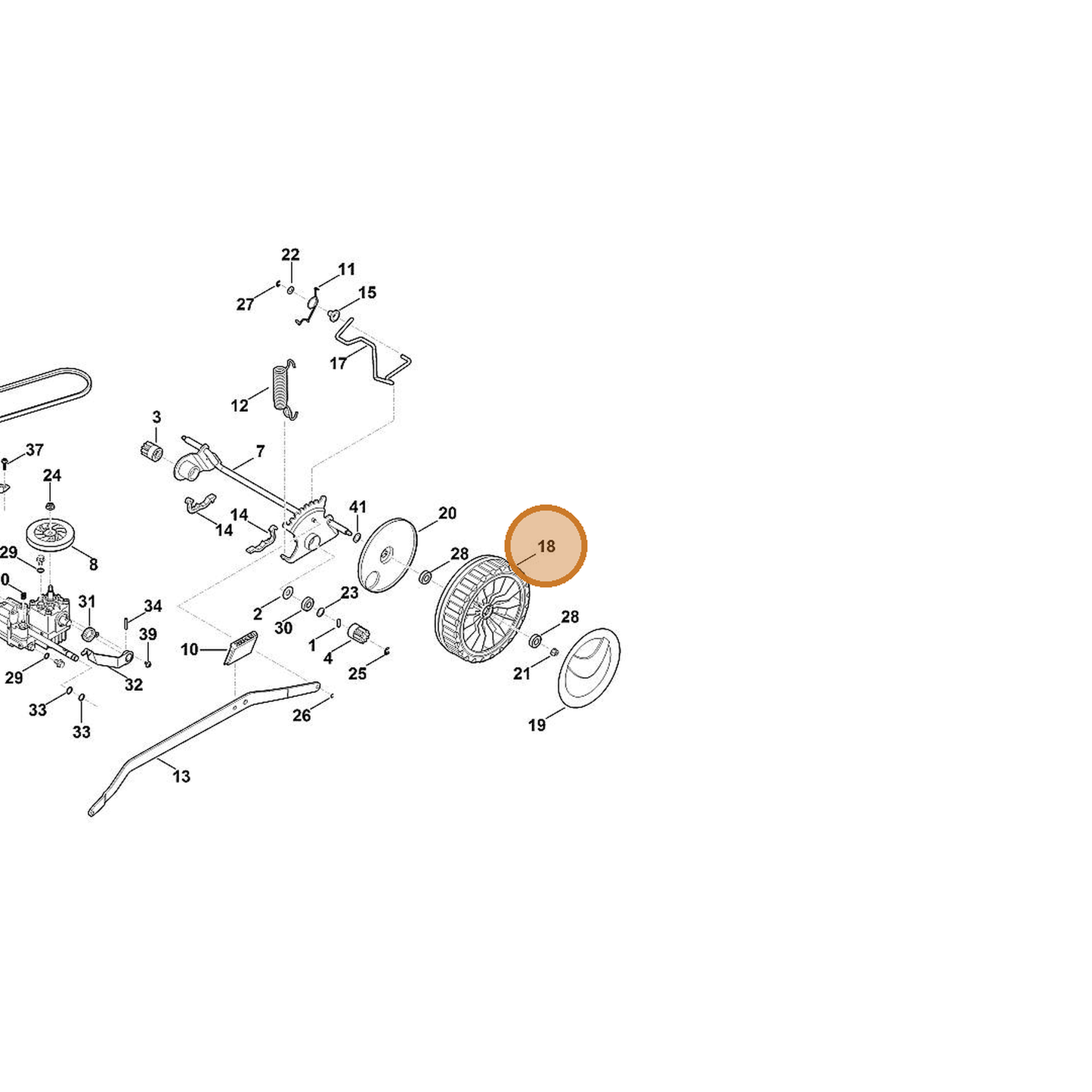 STIHL part 6374-700-0400 — IPL diagram snippet (6x zoom, amber highlight)