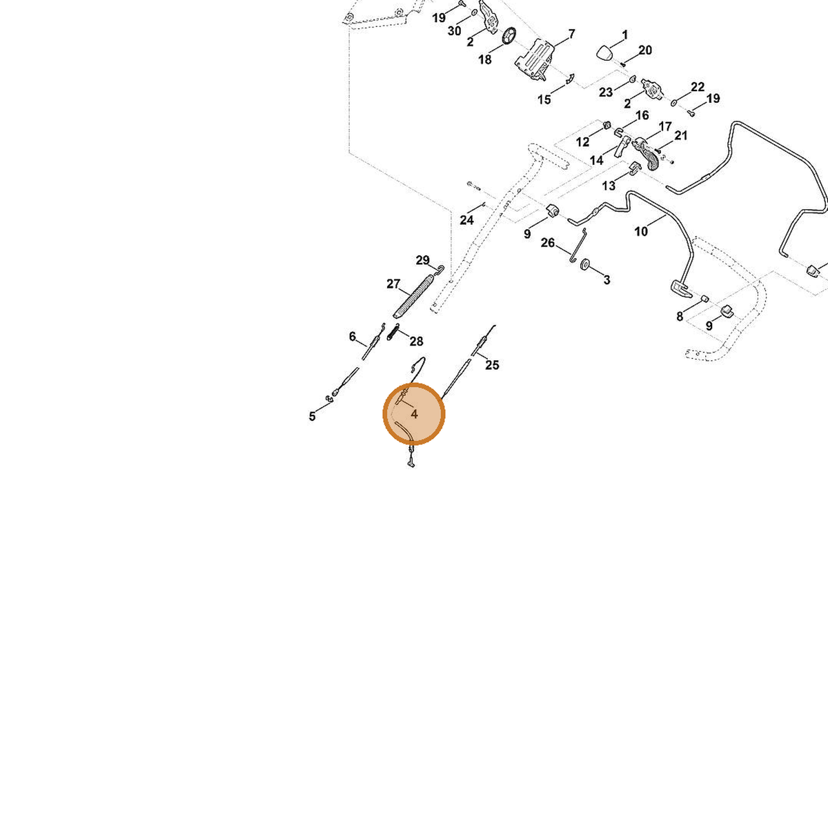 STIHL part 6374-700-7531 — IPL diagram snippet (6x zoom, amber highlight)