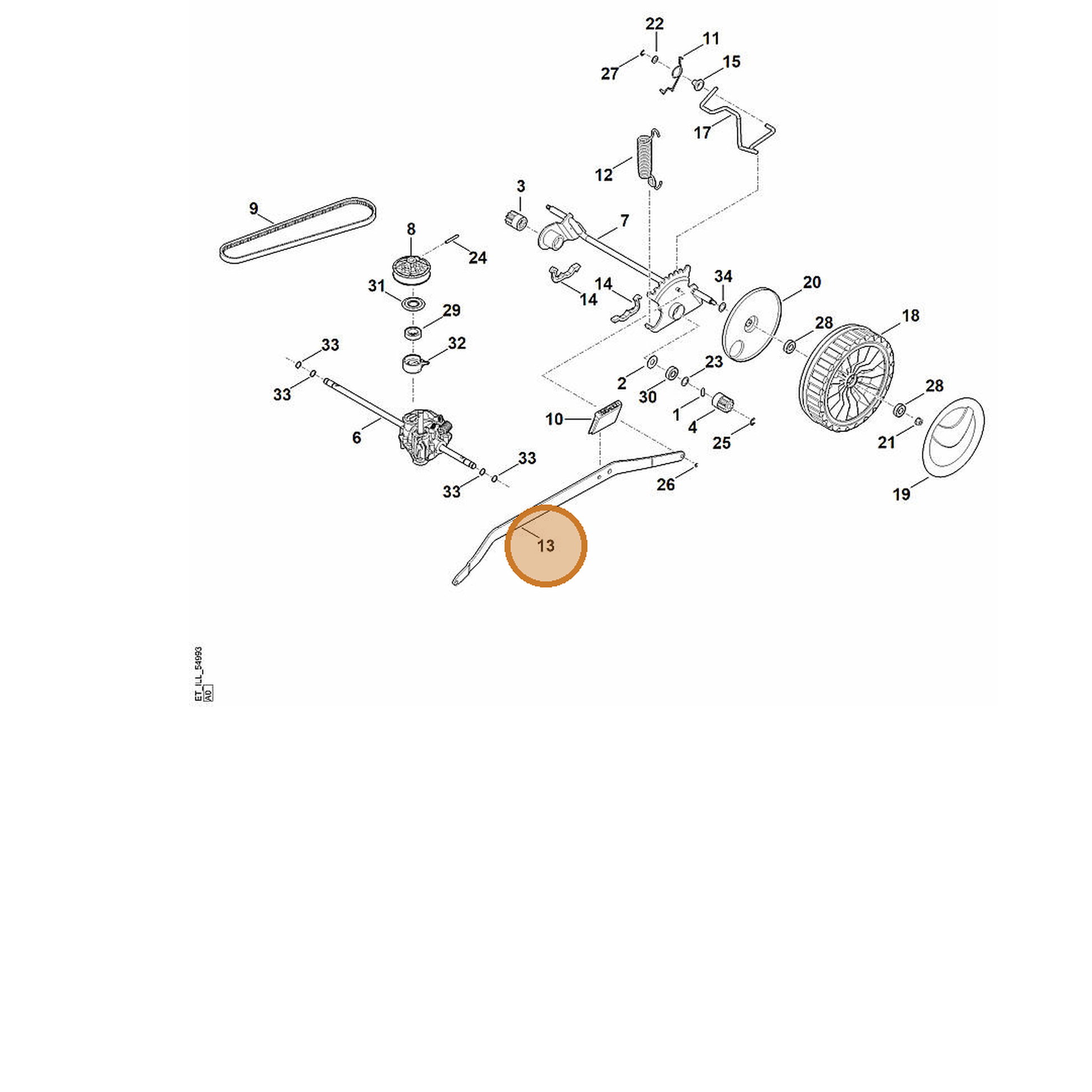 STIHL part 6374-703-8800 — IPL diagram snippet (6x zoom, amber highlight)
