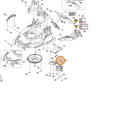 STIHL part 6374-780-2010 — IPL diagram snippet (6x zoom, amber highlight)