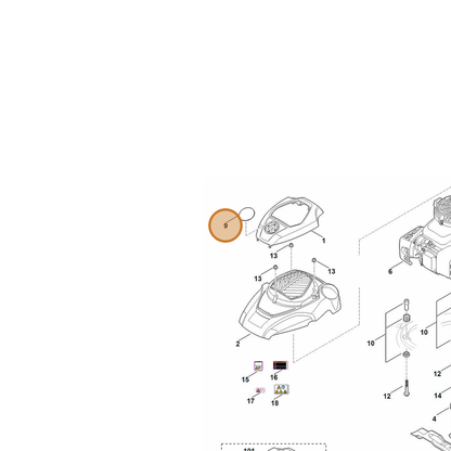 STIHL part 6374-967-1501 — IPL diagram snippet (6x zoom, amber highlight)