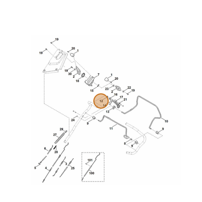 STIHL part 6375-162-3700 — IPL diagram snippet (6x zoom, amber highlight)