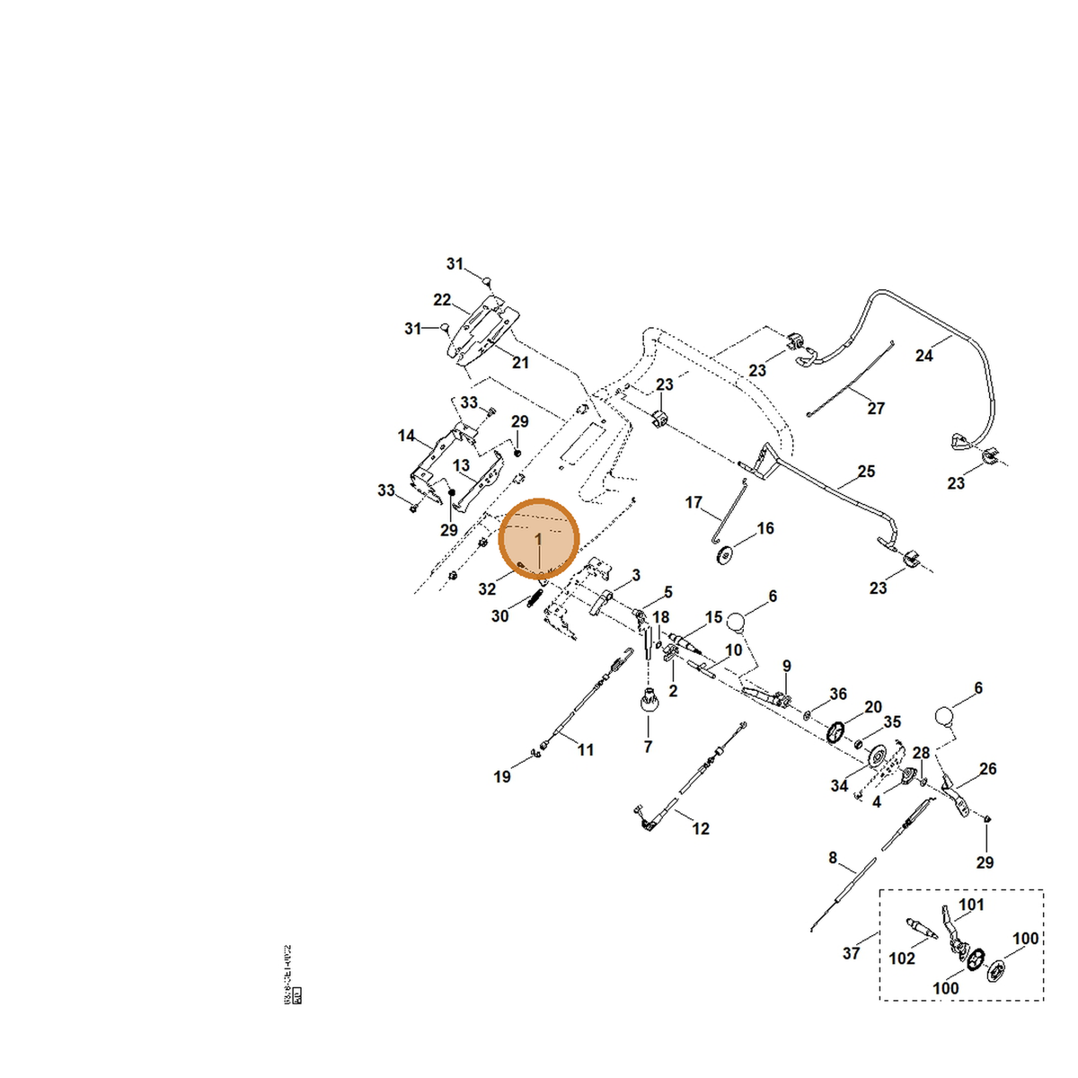 STIHL part 6375-162-5000 — IPL diagram snippet (6x zoom, amber highlight)