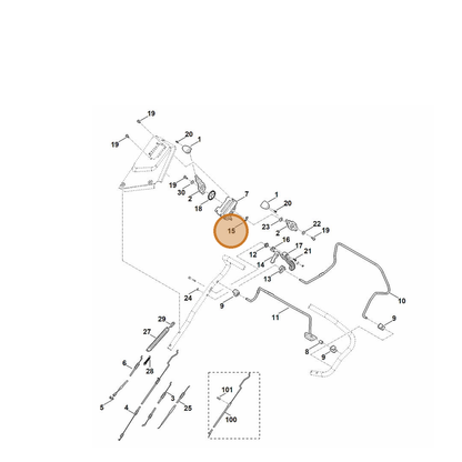 STIHL part 6375-182-4600 — IPL diagram snippet (6x zoom, amber highlight)