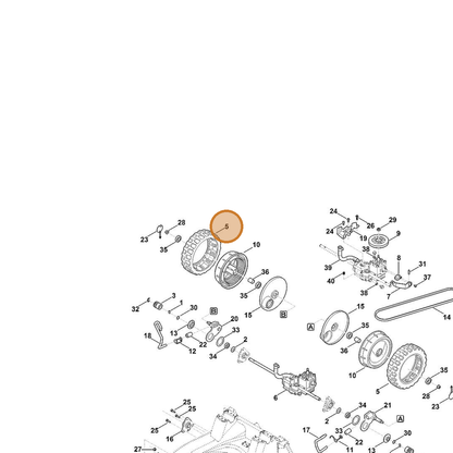 STIHL part 6375-704-9500 — IPL diagram snippet (6x zoom, amber highlight)