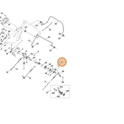 STIHL part 6375-764-0700 — IPL diagram snippet (6x zoom, amber highlight)