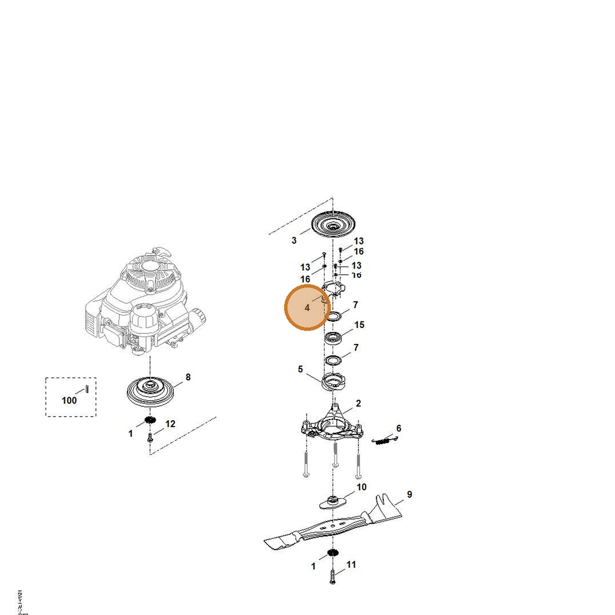 STIHL part 6378-162-5000 — IPL diagram snippet (6x zoom, amber highlight)