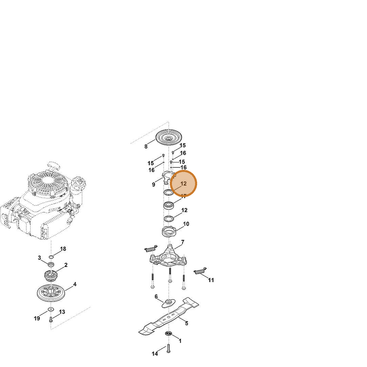 STIHL part 6378-162-8800 — IPL diagram snippet (6x zoom, amber highlight)