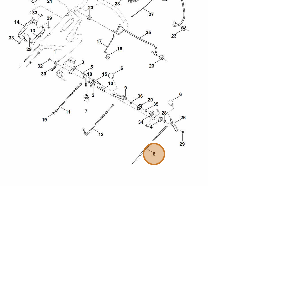 STIHL part 6378-180-1101 — IPL diagram snippet (6x zoom, amber highlight)