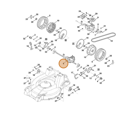 STIHL part 6378-640-0102 — IPL diagram snippet (6x zoom, amber highlight)