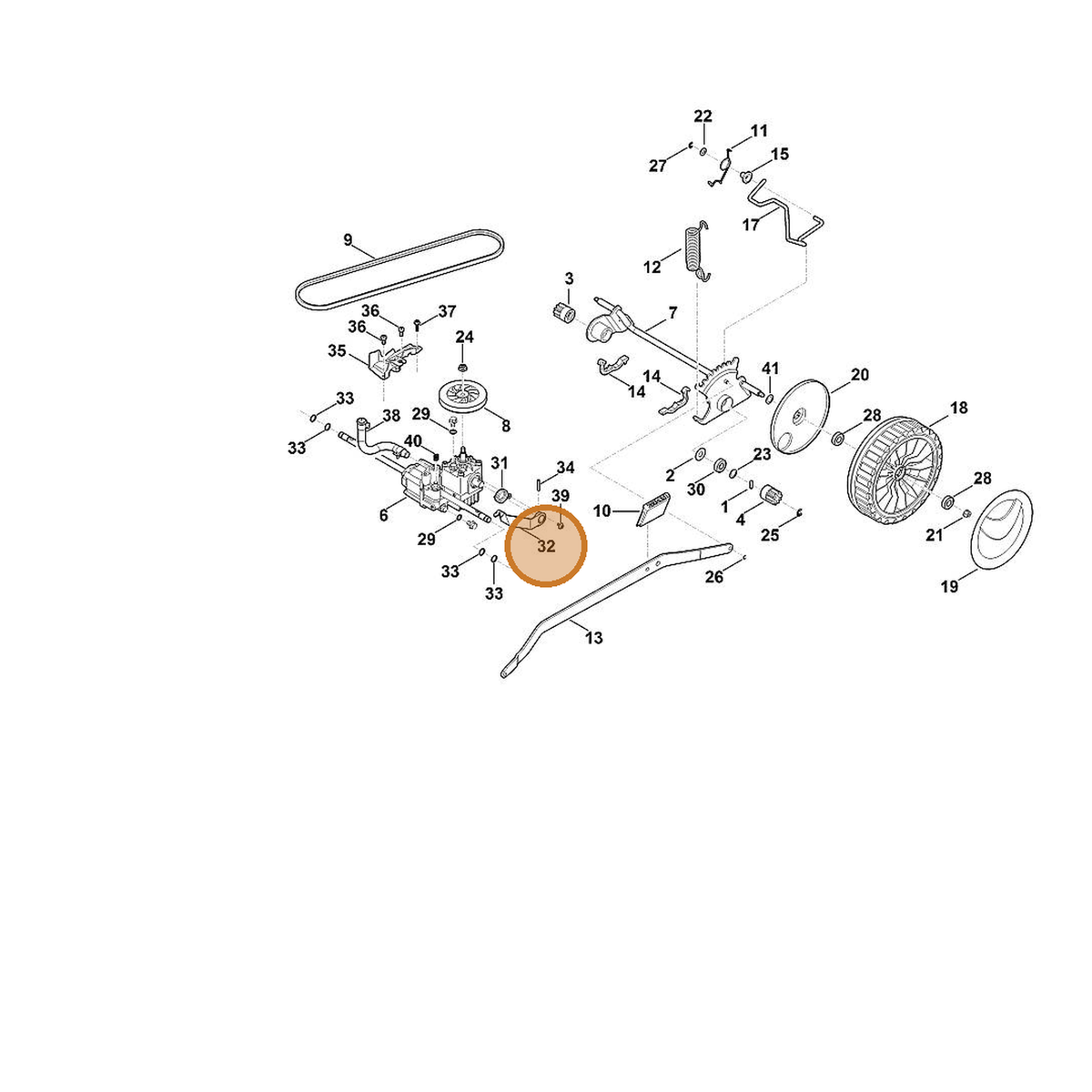 STIHL part 6378-640-6401 — IPL diagram snippet (6x zoom, amber highlight)